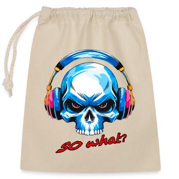 Crâne et alors - Sac cadeau en coton avec cordon (25 x 30 cm) - nature - Devant