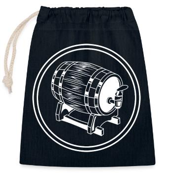 Beer Barrel Beer Brewery - Closable cotton gift bag (25x30cm) - navy - Front