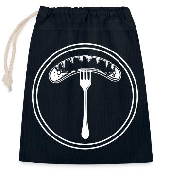 Bratwurst Wurst - Verschließbarer Geschenkbeutel aus Baumwolle (25x30cm) - Navy - Vorne