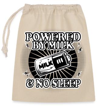Powered by Milk & No Sleep Body for Baby ́s - Closable cotton gift bag (25x30cm) - nature - Front