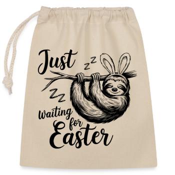 Just Waiting For Easter - Closable cotton gift bag (25x30cm) - nature - Front