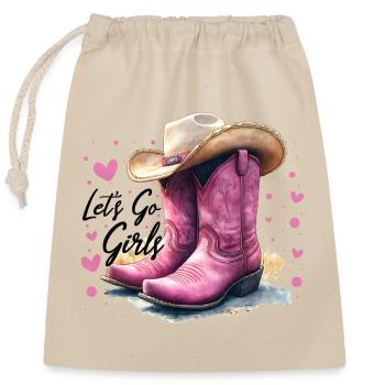 Lets Go Girls Western Pink Boots Women Gift - Closable cotton gift bag (25x30cm) - nature - Front