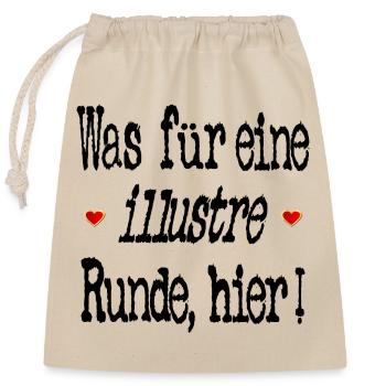 ILLUSTRE RUNDE HUMOR TEAM GRUPPE - Verschließbarer Geschenkbeutel aus Baumwolle (25x30cm) - Natur - Vorne