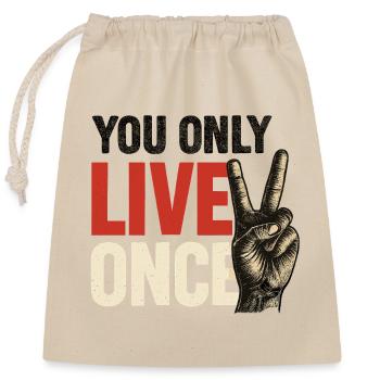 You only live vintage once - Closable cotton gift bag (25x30cm) - nature - Front