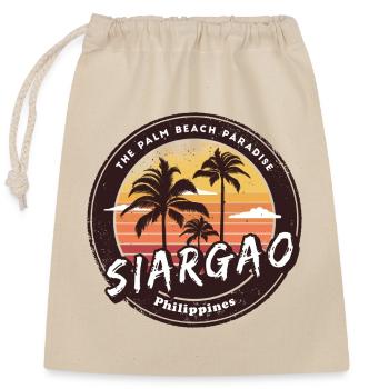 Siargao Philippinen Strand Palmen Design - Verschließbarer Geschenkbeutel aus Baumwolle (25x30cm) - Natur - Vorne