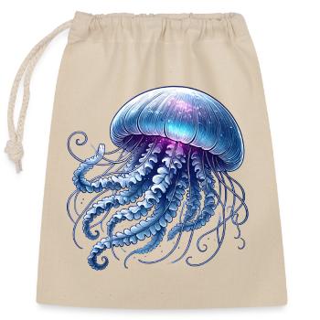 Conception de méduse - Sac cadeau en coton avec cordon (25 x 30 cm) - nature - Devant