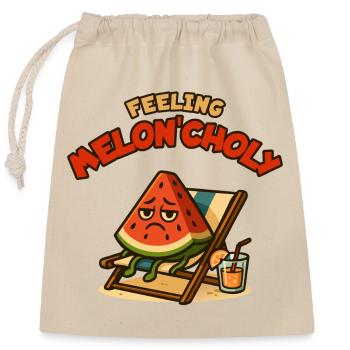 Meloncholie au soleil - Sac cadeau en coton avec cordon (25 x 30 cm) - nature - Devant