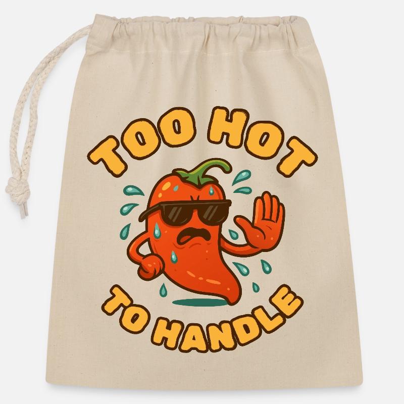 Too Hot to Handle Chili - Closable cotton gift bag (25x30cm) - nature