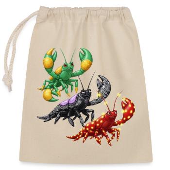 Homard fantaisie coloré scintillant Habitation de mer - Sac cadeau en coton avec cordon (25 x 30 cm) - nature - Devant