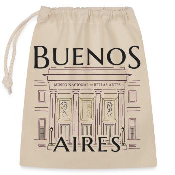 Buenos Aires, Argentina, Drawing Art Museum - Closable cotton gift bag (25x30cm) - nature - Front