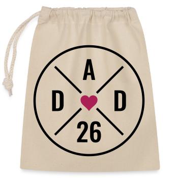Dad 26 Herz Baby Vater Vatertag Geschenk Papa 2026 - Verschließbarer Geschenkbeutel aus Baumwolle (25x30cm) - Natur - Vorne