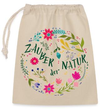 The magic of nature - Closable cotton gift bag (25x30cm) - nature - Front
