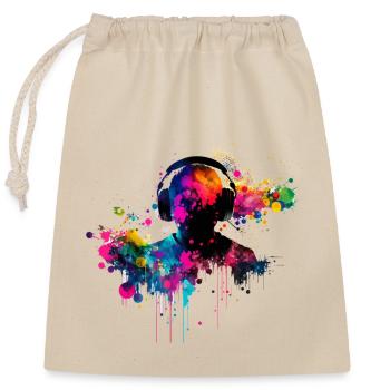 Sound Splash - Closable cotton gift bag (25x30cm) - nature - Front