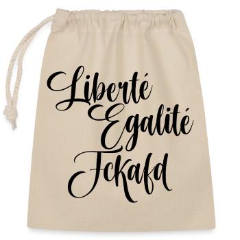Liberté Egalité FuckAfD Fck AFD - Sac cadeau en coton avec cordon (25 x 30 cm) - nature - Devant