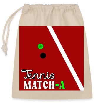TENNISPLATZ TENNIS MATCH MATCHA - Verschließbarer Geschenkbeutel aus Baumwolle (25x30cm) - Natur - Vorne