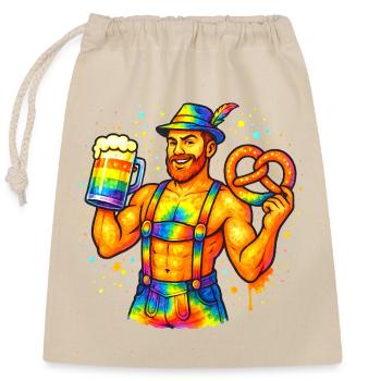 pride bavarian - Closable cotton gift bag (25x30cm) - nature - Front