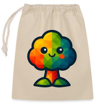 WPAP Polygon Kawaii Style Baby Toy Tree - Closable cotton gift bag (25x30cm) - nature - Front