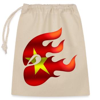 Drapeau du Vietnam - Vietnam - Ninja - Sac cadeau en coton avec cordon (25 x 30 cm) - nature - Devant