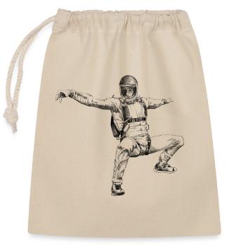 Skydiver - Closable cotton gift bag (25x30cm) - nature - Front