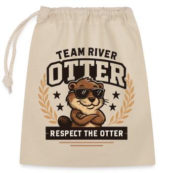 River Otter Team - Respektiere den Otter - Verschließbarer Geschenkbeutel aus Baumwolle (25x30cm) - Natur - Vorne