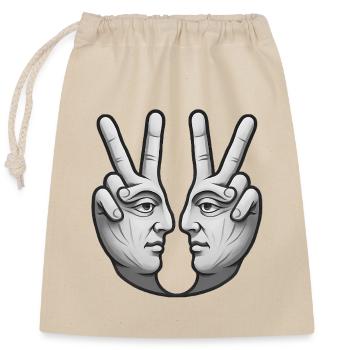 Art surréaliste de la main à double face - Sac cadeau en coton avec cordon (25 x 30 cm) - nature - Devant