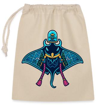 Samurai-Manta – Wächter der Tiefsee - Verschließbarer Geschenkbeutel aus Baumwolle (25x30cm) - Natur - Vorne