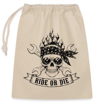Ride or Die - Closable cotton gift bag (25x30cm) - nature - Front