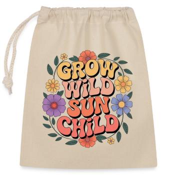 Hippy - Closable cotton gift bag (25x30cm) - nature - Front