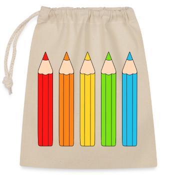 Conception vibrante d’un réseau de crayons de couleur - Sac cadeau en coton avec cordon (25 x 30 cm) - nature - Devant