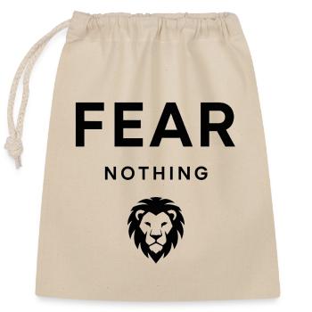 Fear Nothing Bold Lion Design - Sac cadeau en coton avec cordon (25 x 30 cm) - nature - Devant