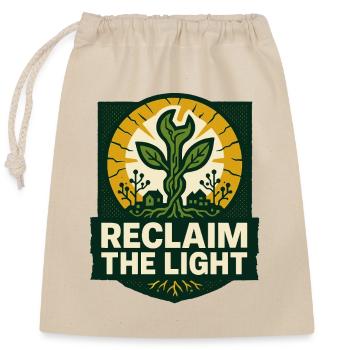 Reclaim the Light – Solarpunk - Verschließbarer Geschenkbeutel aus Baumwolle (25x30cm) - Natur - Vorne