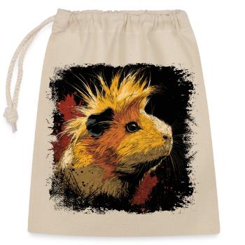 Meerschweinchen Punkrock - Verschließbarer Geschenkbeutel aus Baumwolle (25x30cm) - Natur - Vorne