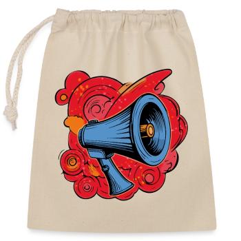 Graffiti speaker with vibrating explosions - Closable cotton gift bag (25x30cm) - nature - Front