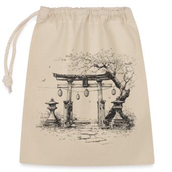 Asia_Garden - Verschließbarer Geschenkbeutel aus Baumwolle (25x30cm) - Natur - Vorne