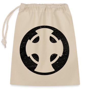 Novgorod cross black circle illustration - Closable cotton gift bag (25x30cm) - nature - Front