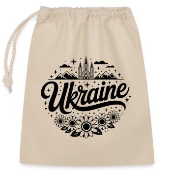 Ukraine - Souvenir Design - Verschließbarer Geschenkbeutel aus Baumwolle (25x30cm) - Natur - Vorne