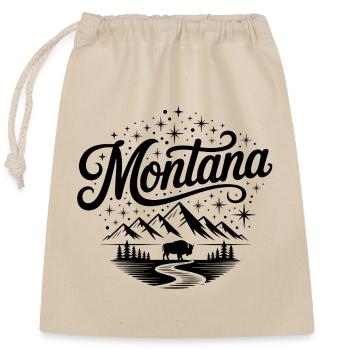 Montana - Souvenir USA State Design - Verschließbarer Geschenkbeutel aus Baumwolle (25x30cm) - Natur - Vorne