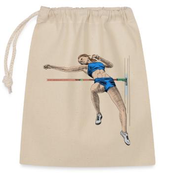 High jump - Closable cotton gift bag (25x30cm) - nature - Front