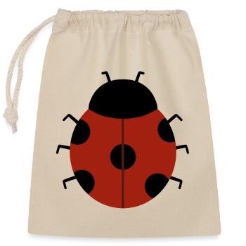 Red Ladybug Illustration for Eco-Friendly Apparel - Closable cotton gift bag (25x30cm) - nature - Front