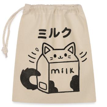 Kawaii Milk Kitten - Closable cotton gift bag (25x30cm) - nature - Front