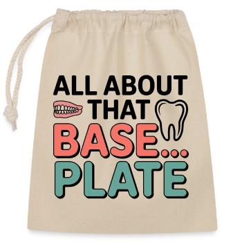 Plaque de base de technicien de laboratoire dentaire - Sac cadeau en coton avec cordon (25 x 30 cm) - nature - Devant
