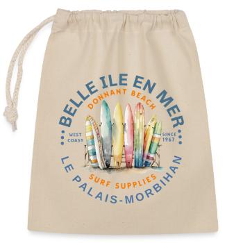 Surf Belle Ile en Mer Logo Circulaire - Sac cadeau en coton avec cordon (25 x 30 cm) - nature - Devant