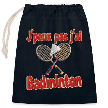 Ich kann nicht Badminton haben - Verschließbarer Geschenkbeutel aus Baumwolle (25x30cm) - Navy - Vorne