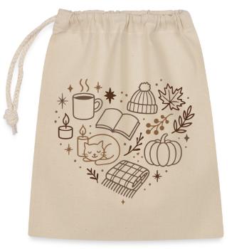 Autumnal Cuddle Evening Pattern - Closable cotton gift bag (25x30cm) - nature - Front