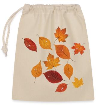 Herbstblätter ohne Rand - Verschließbarer Geschenkbeutel aus Baumwolle (25x30cm) - Natur - Vorne