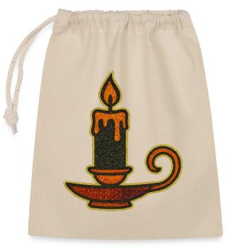 Flammendes Öllampen-Design - Verschließbarer Geschenkbeutel aus Baumwolle (25x30cm) - Natur - Vorne
