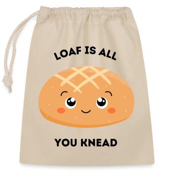 Süßes Brotwortspiel – Laib ist alles, was du kneten - Verschließbarer Geschenkbeutel aus Baumwolle (25x30cm) - Natur - Vorne