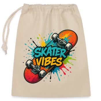 Skater Vibes - Verschließbarer Geschenkbeutel aus Baumwolle (25x30cm) - Natur - Vorne