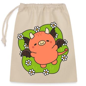 Demonette des Fleurs Paisible - Sac cadeau en coton avec cordon (25 x 30 cm) - nature - Devant