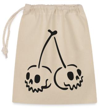 Crâne de cerisier – Motif effrayant d’Halloween - Sac cadeau en coton avec cordon (25 x 30 cm) - nature - Devant